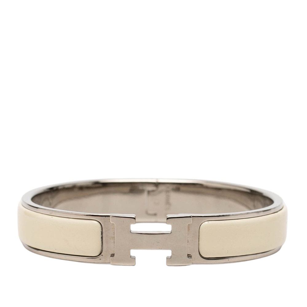 Pre-Loved Hermes Narrow Enamel Clic H Bracelet PM